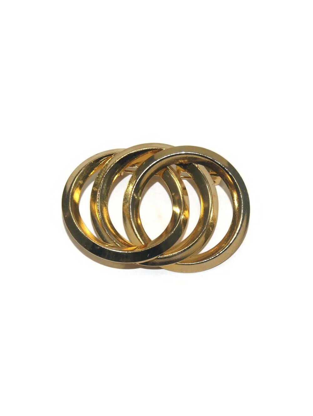 Vintage Gold Tone 3 Intertwined Circles Brooch.
